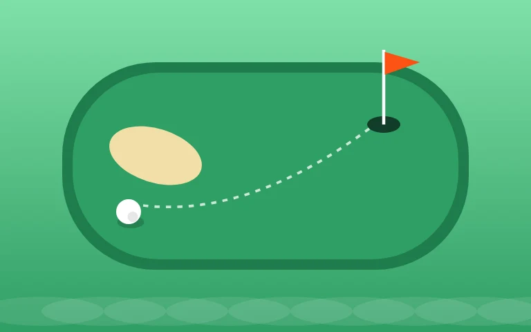 Golf Challenge — Sink the putt in as few strokes as possible.