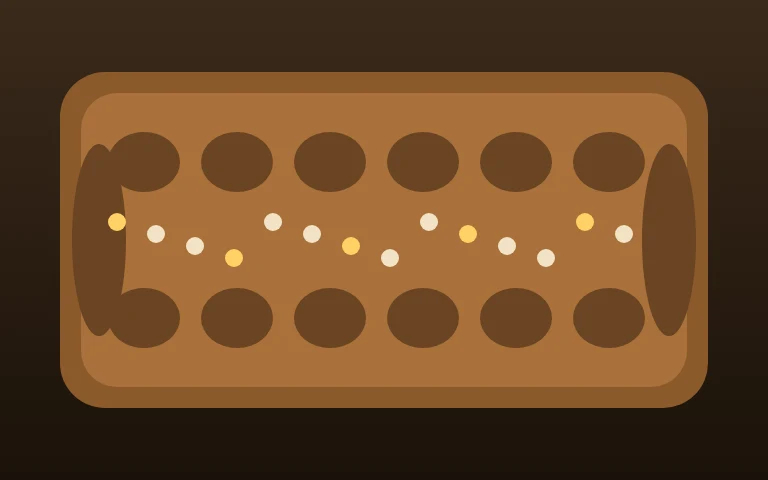 Mancala — Sow stones, capture pits, fill your store.