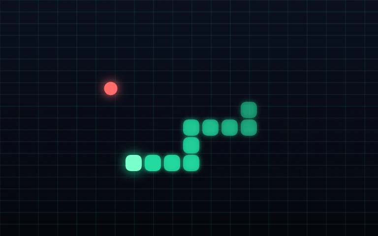 Neon Snake — Eat, grow, and never bite your own tail.